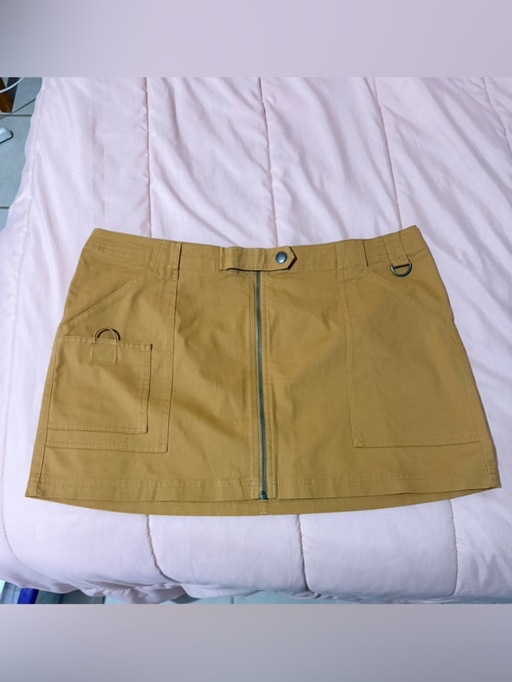 Wild Fable Mustard Zip-Front Mini Skirt